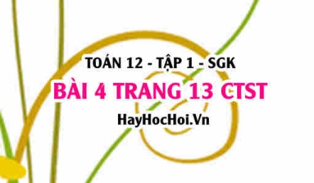 Bài 4 trang 13 Toán 12 tập 1 Chân trời sáng tạo